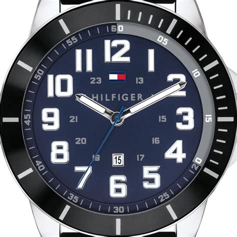 relógio tommy hilfiger masculino borracha preta 1791661